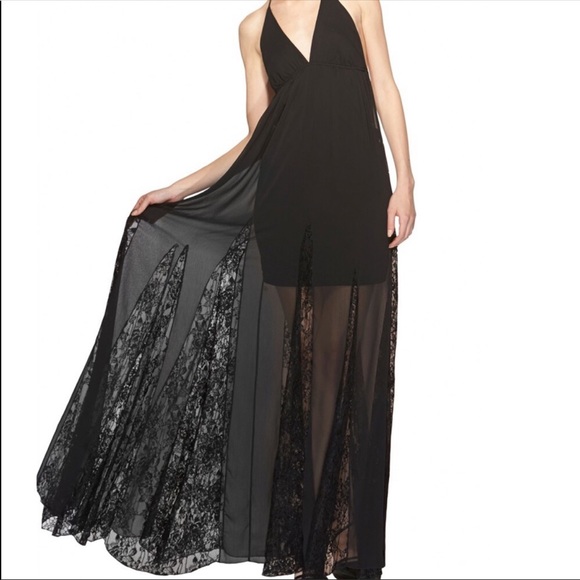 alice and olivia long black dress